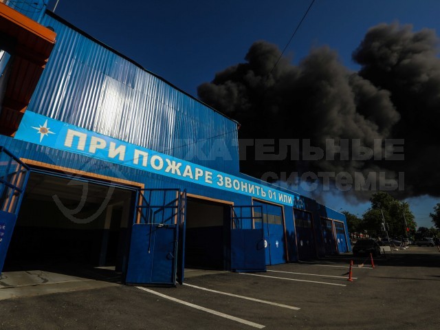 Пожар на складе в городе Подольске