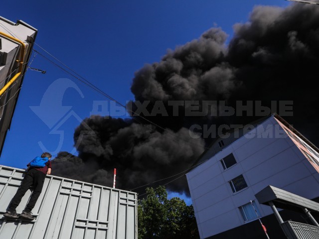 Пожар на складе в городе Подольске