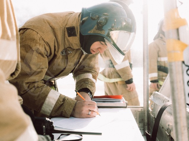 Работа штаба при пожарно-технических учениях